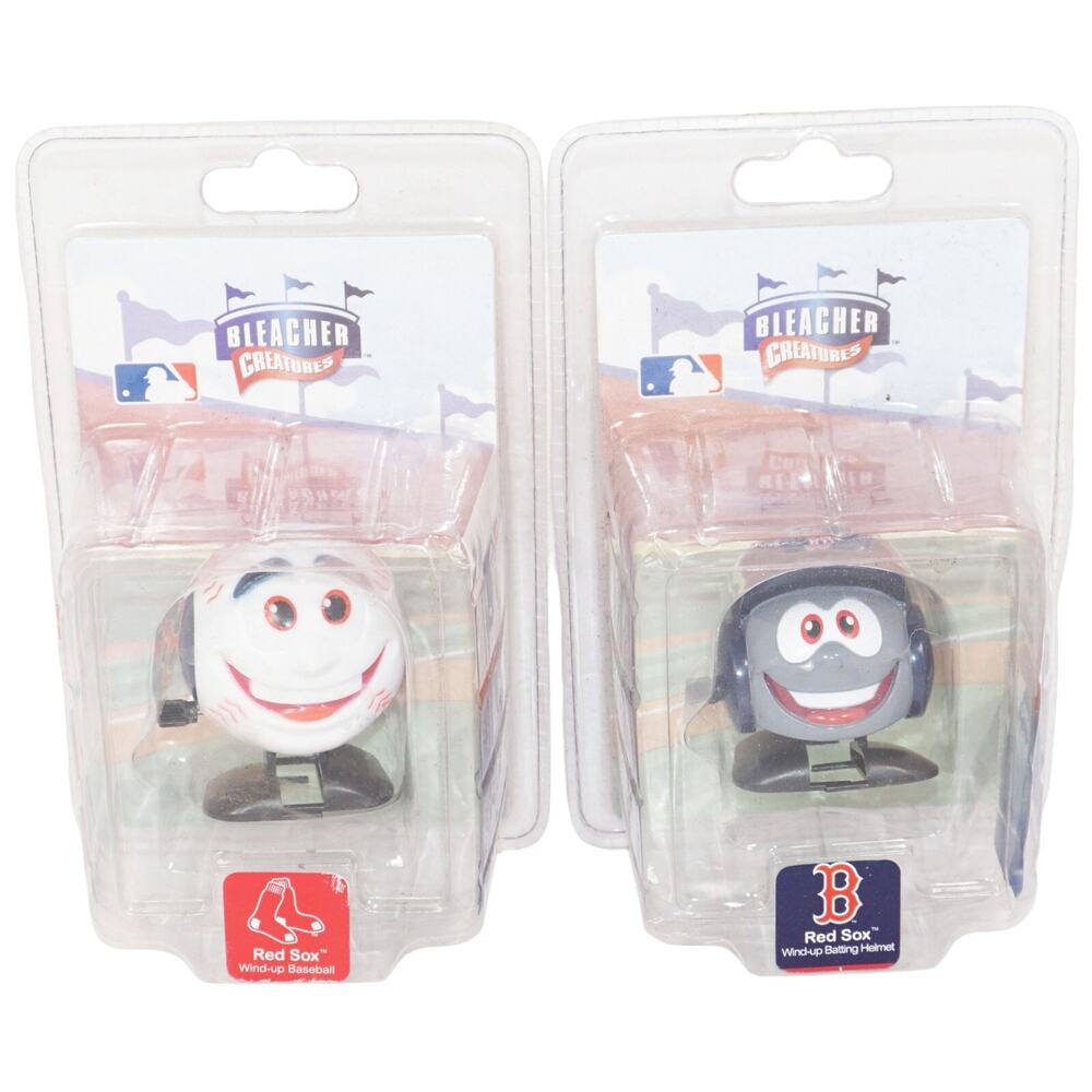 2 Boston Red Sox MLB Baseball Head Wind-up Toy - Bleacher Creatures 1.75" Figure